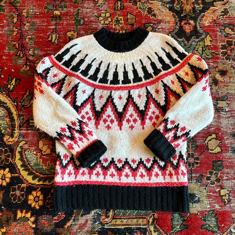 Faherty Frost Fair Isle Crew sweater size small